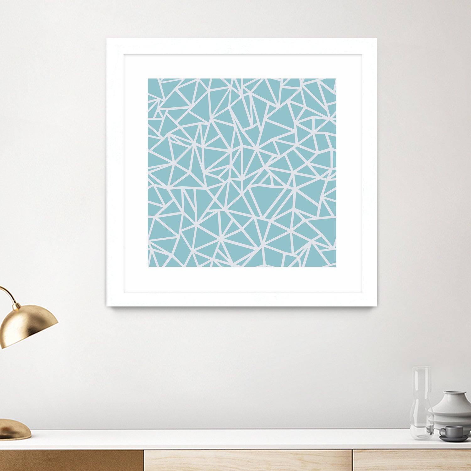 Abstract Outline Sky Blue by Emeline Tate-Robertson on GIANT ART - blue digital painting