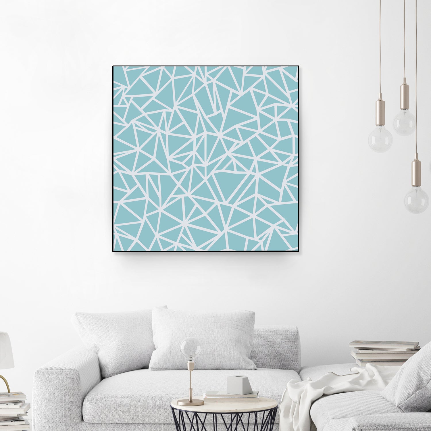 Abstract Outline Sky Blue by Emeline Tate-Robertson on GIANT ART - blue digital painting