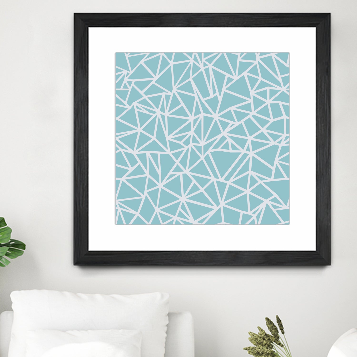 Abstract Outline Sky Blue by Emeline Tate-Robertson on GIANT ART - blue digital painting