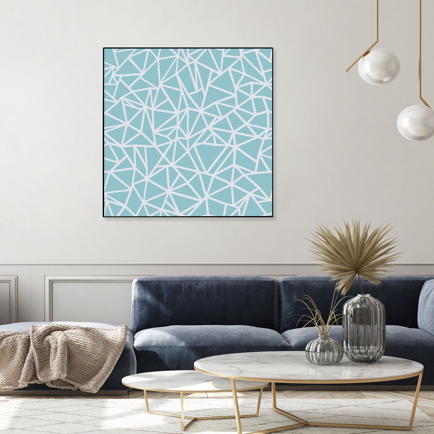 Abstract Outline Sky Blue by Emeline Tate-Robertson on GIANT ART - blue digital painting