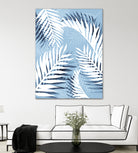 Tropical bliss - chambray blue by Gale Switzer on GIANT ART - blue digital drawing