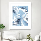 Tropical bliss - chambray blue by Gale Switzer on GIANT ART - blue digital drawing