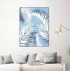 Tropical bliss - chambray blue by Gale Switzer on GIANT ART - blue digital drawing