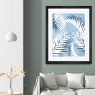 Tropical bliss - chambray blue by Gale Switzer on GIANT ART - blue digital drawing