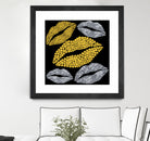 Luscious Lips In Gold And Silver by TheArtOf Vikki on GIANT ART - yellow digital painting