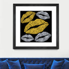 Luscious Lips In Gold And Silver by TheArtOf Vikki on GIANT ART - yellow digital painting