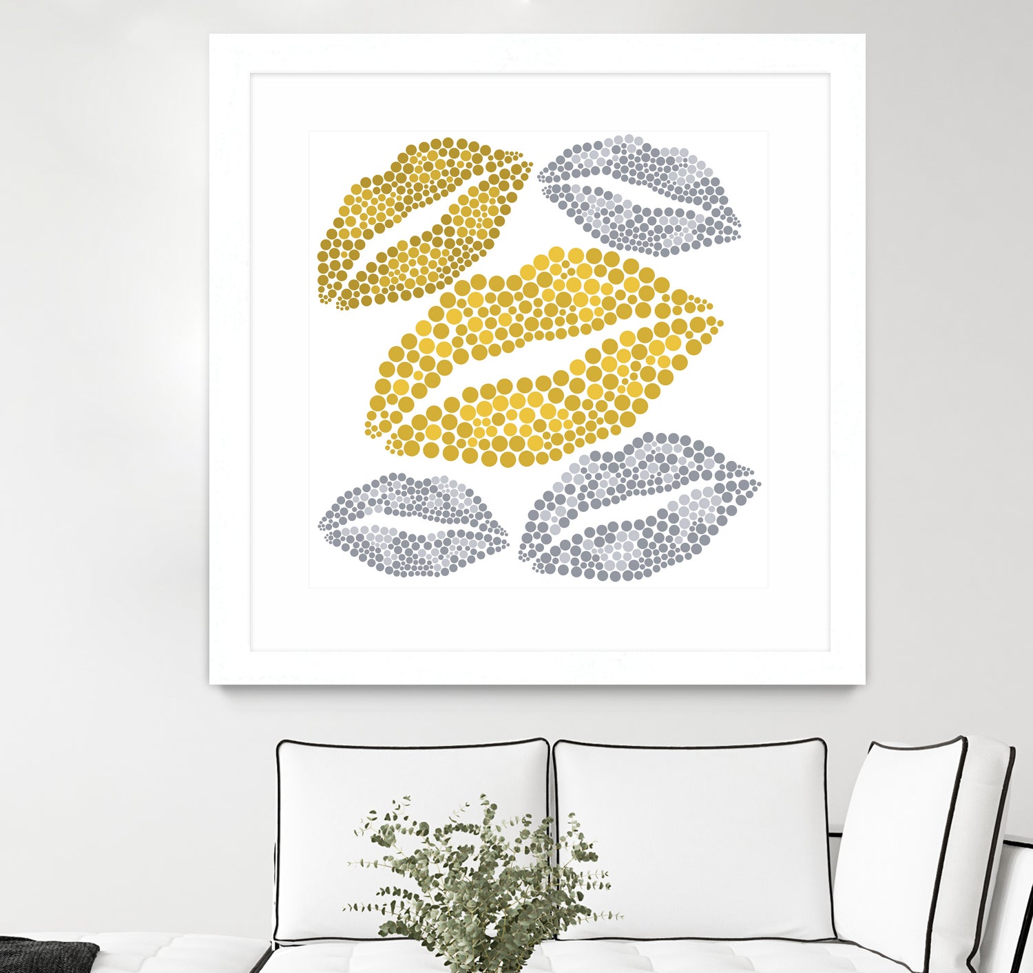 Luscious Lips In Gold And Silver by TheArtOf Vikki on GIANT ART - yellow digital painting