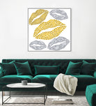 Luscious Lips In Gold And Silver by TheArtOf Vikki on GIANT ART - yellow digital painting