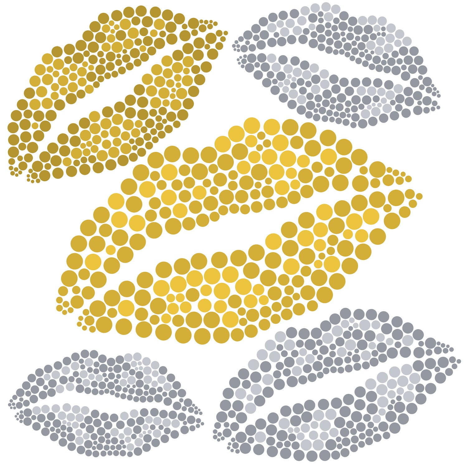 Luscious Lips In Gold And Silver by TheArtOf Vikki on GIANT ART - yellow digital painting