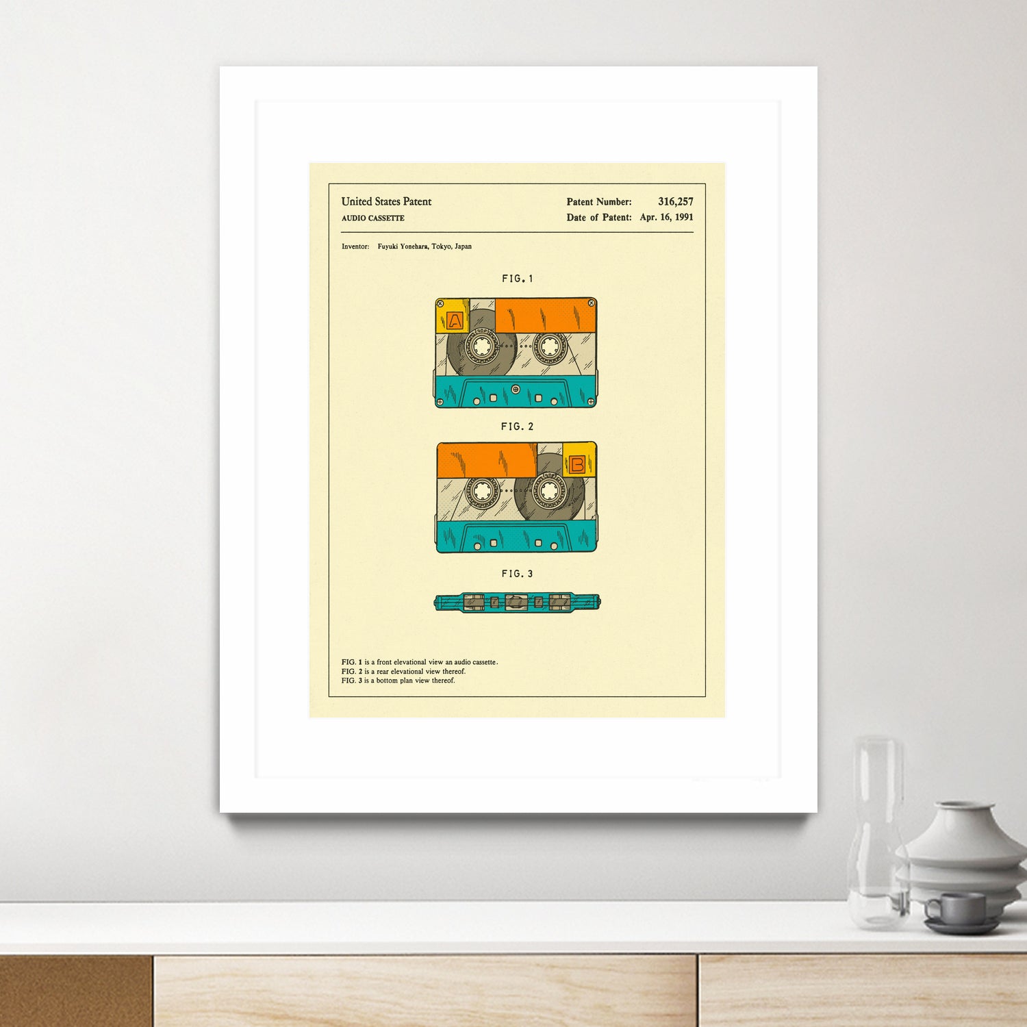 Cassette Patent - 1991 by Jazzberry Blue on GIANT ART - orange digital drawing