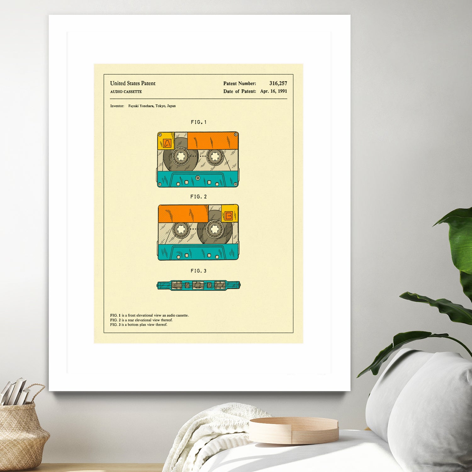 Cassette Patent - 1991 by Jazzberry Blue on GIANT ART - orange digital drawing