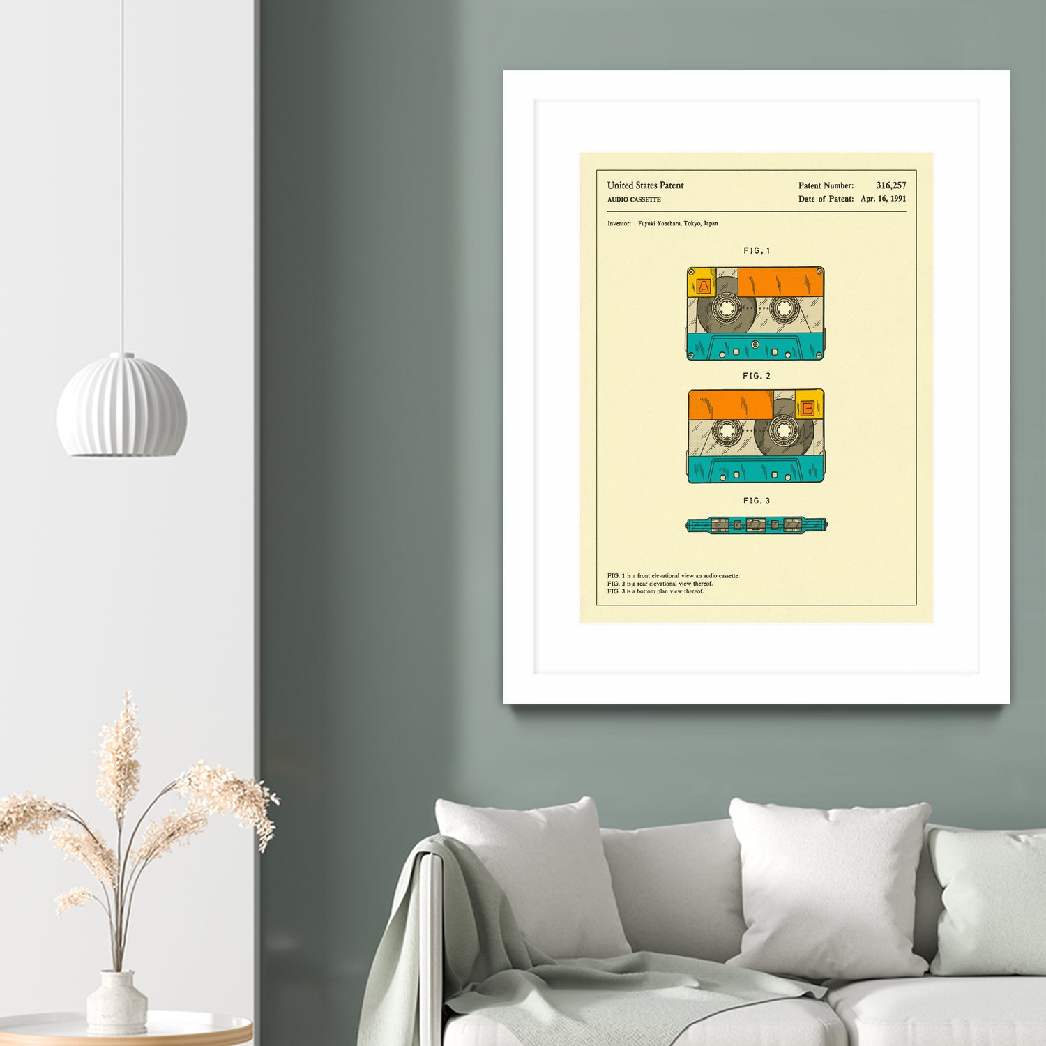 Cassette Patent - 1991 by Jazzberry Blue on GIANT ART - orange digital drawing