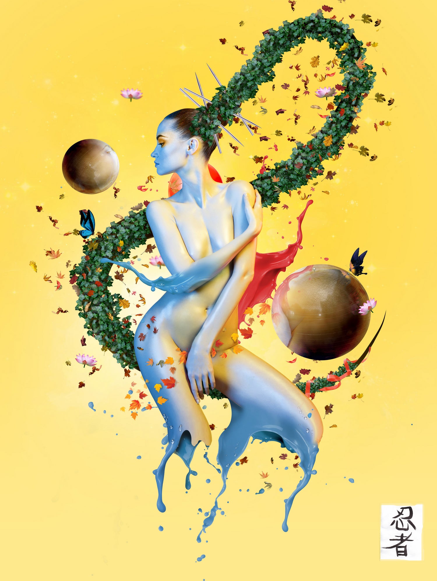 Yellow move by Olivier Gros on GIANT ART - yellow digital painting