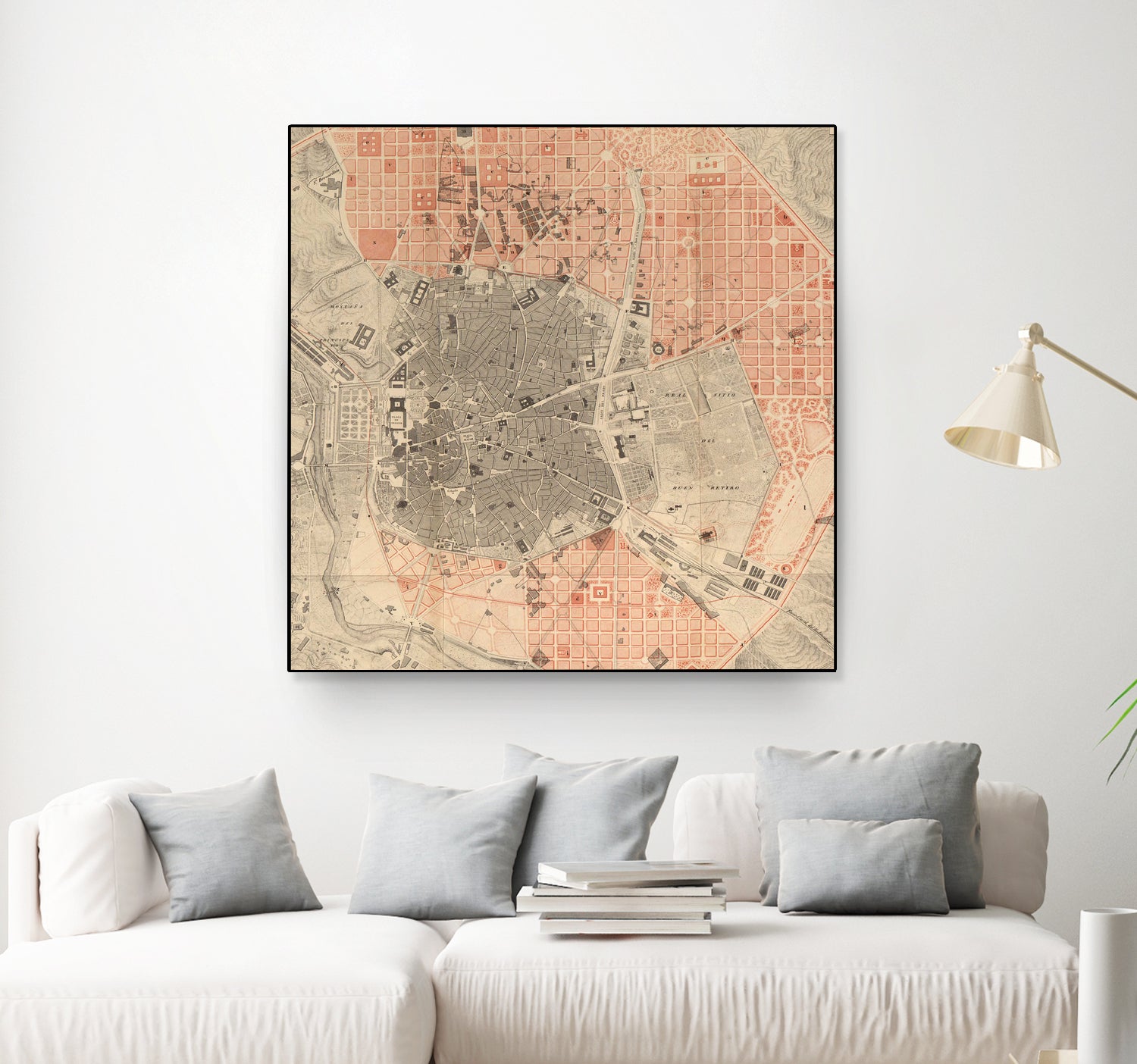 Vintage Map of Madrid Spain (1861) by Adam Shaw on GIANT ART - white photo illustration