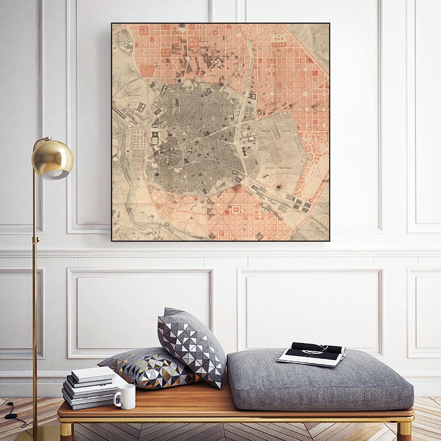 Vintage Map of Madrid Spain (1861) by Adam Shaw on GIANT ART - white photo illustration