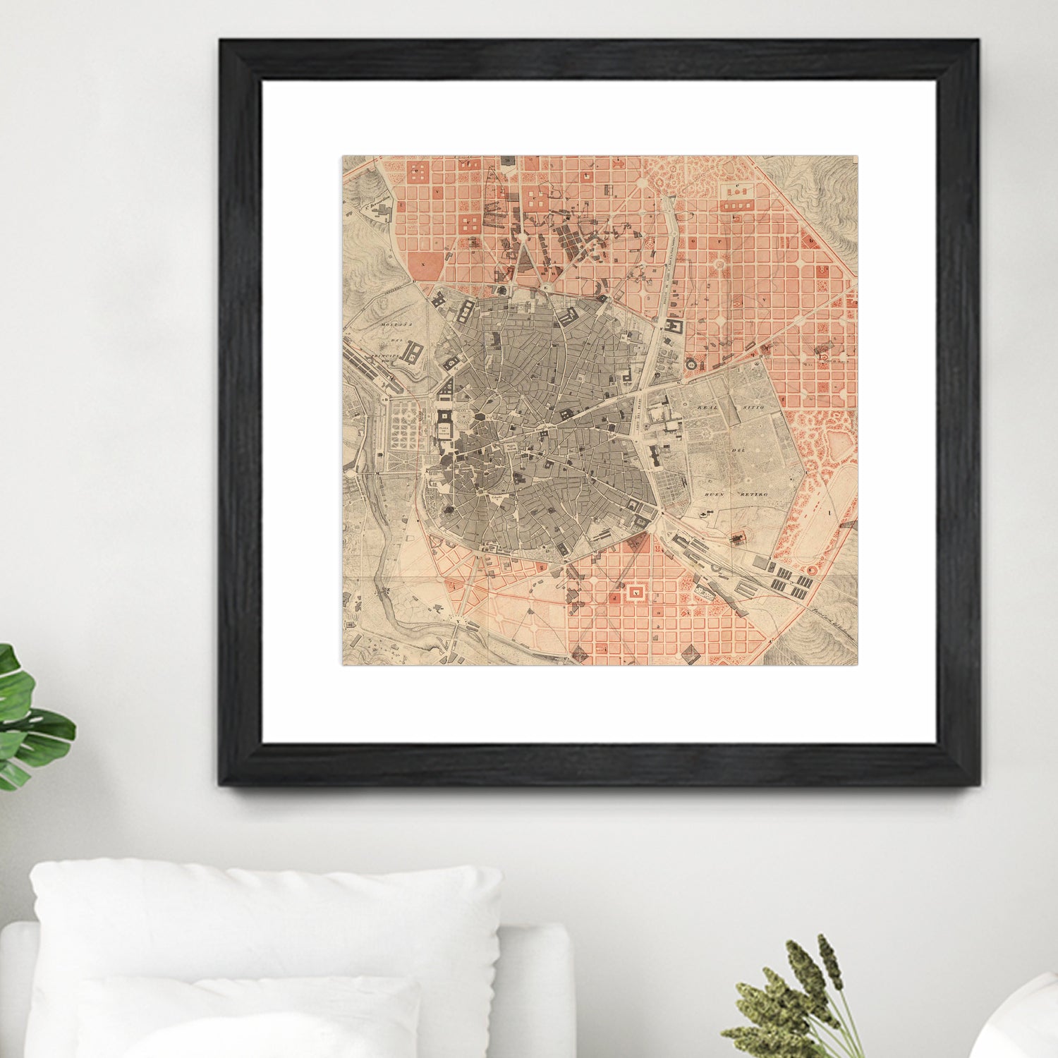 Vintage Map of Madrid Spain (1861) by Adam Shaw on GIANT ART - white photo illustration