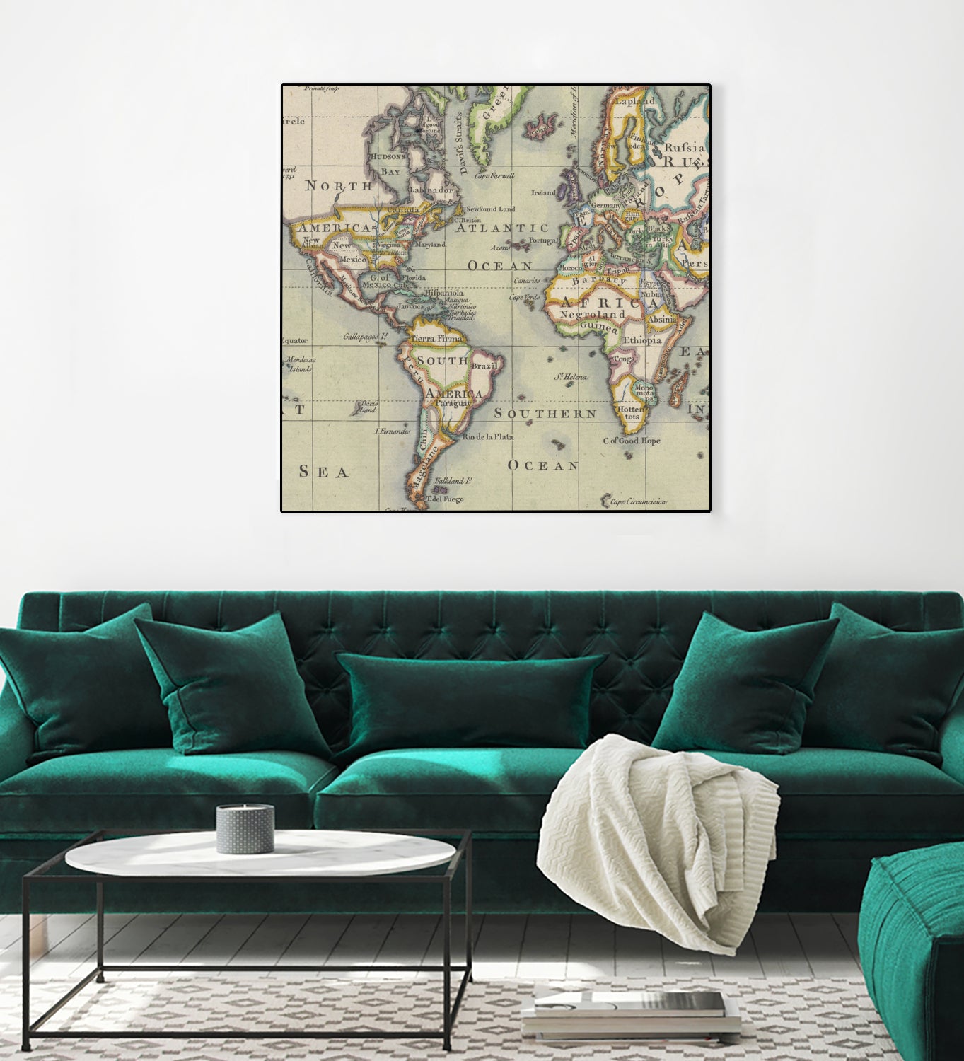 Vintage Map of The World (1766) by Adam Shaw on GIANT ART - white photo illustration