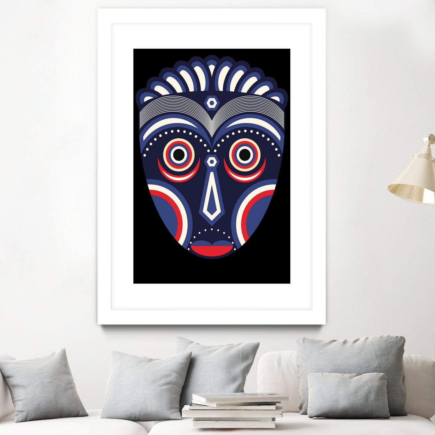 Lulua Ethnic Tribal Mask by TM Selvam on GIANT ART - white digital painting