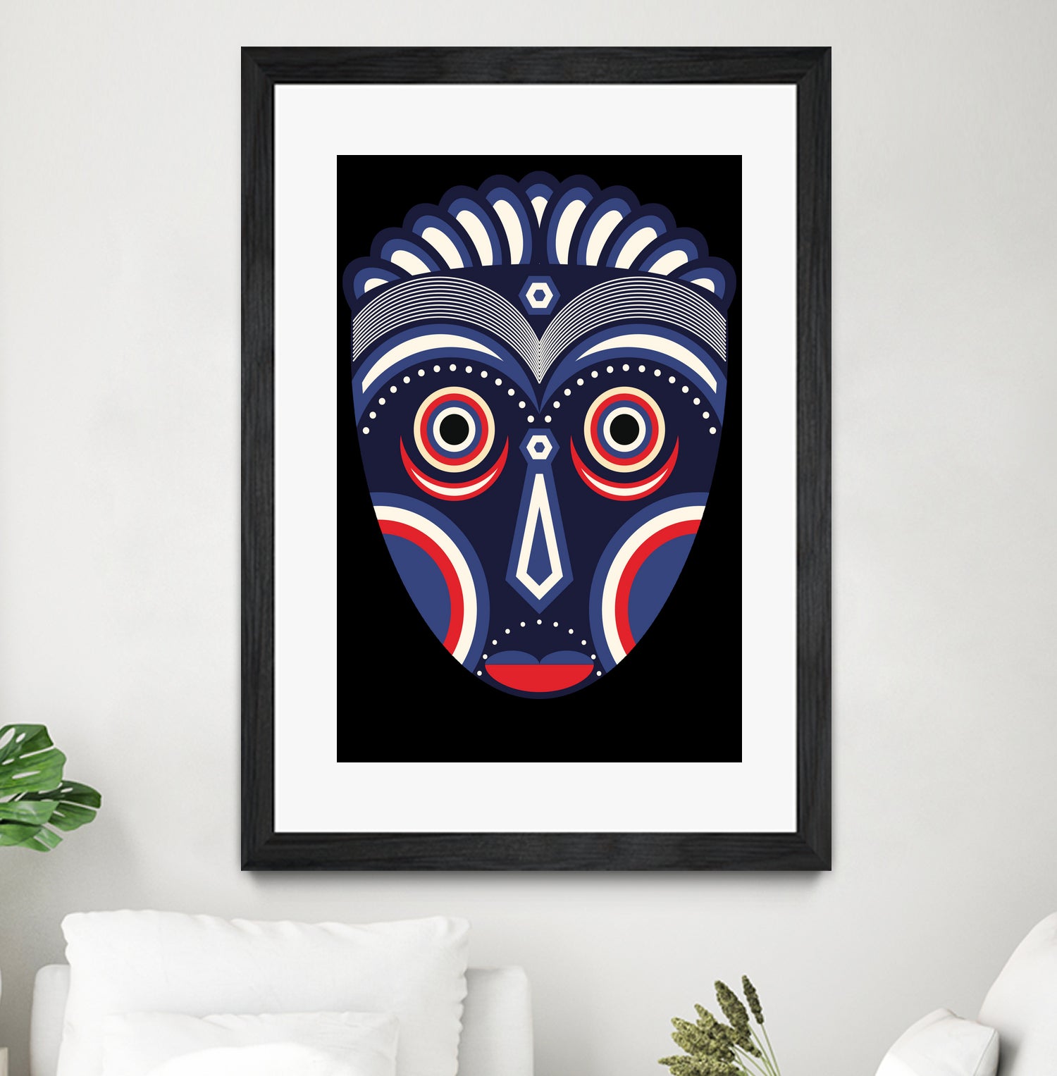 Lulua Ethnic Tribal Mask by TM Selvam on GIANT ART - white digital painting