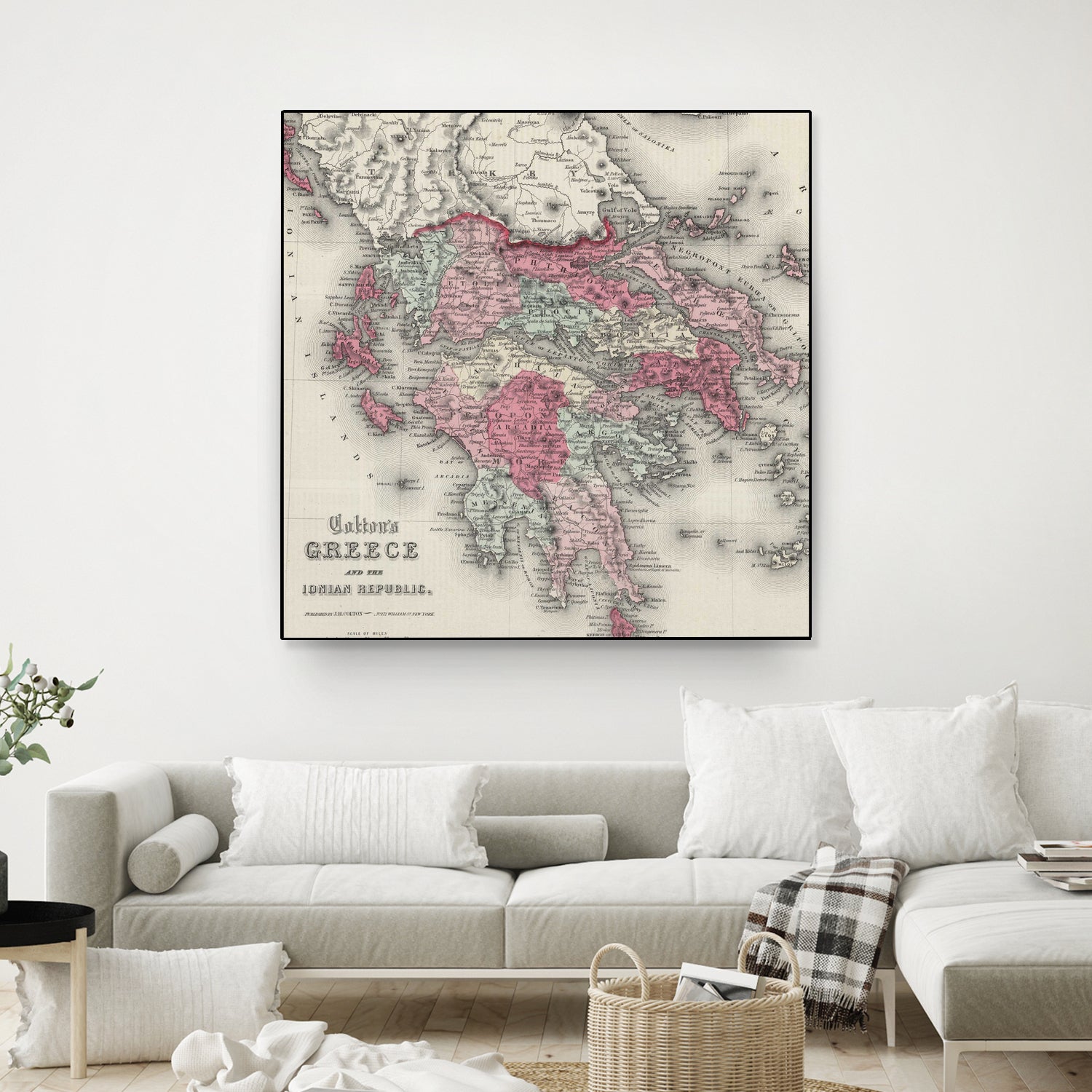 Vintage Map of Greece (1865) by Adam Shaw on GIANT ART - white photo illustration