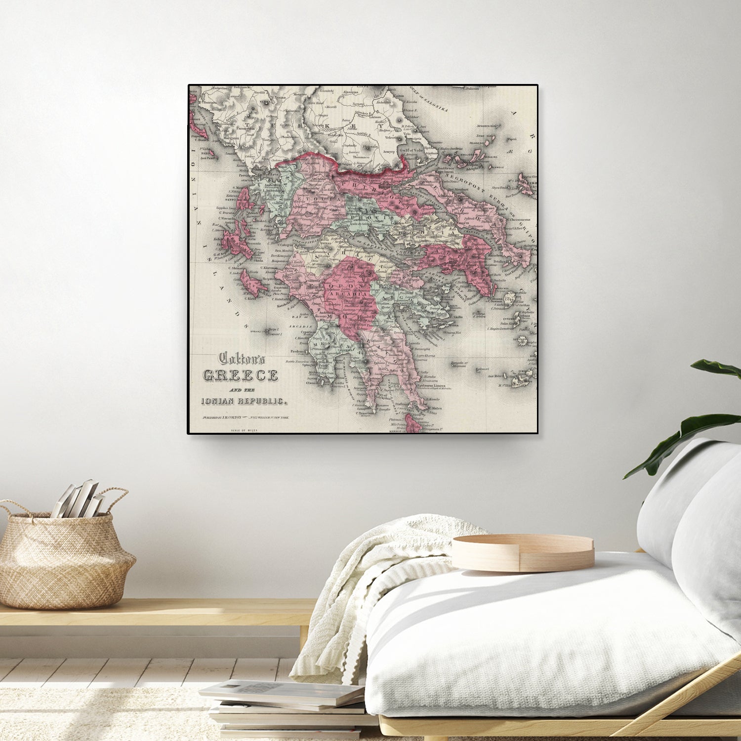 Vintage Map of Greece (1865) by Adam Shaw on GIANT ART - white photo illustration