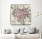 Vintage Map of Greece (1865) by Adam Shaw on GIANT ART - white photo illustration