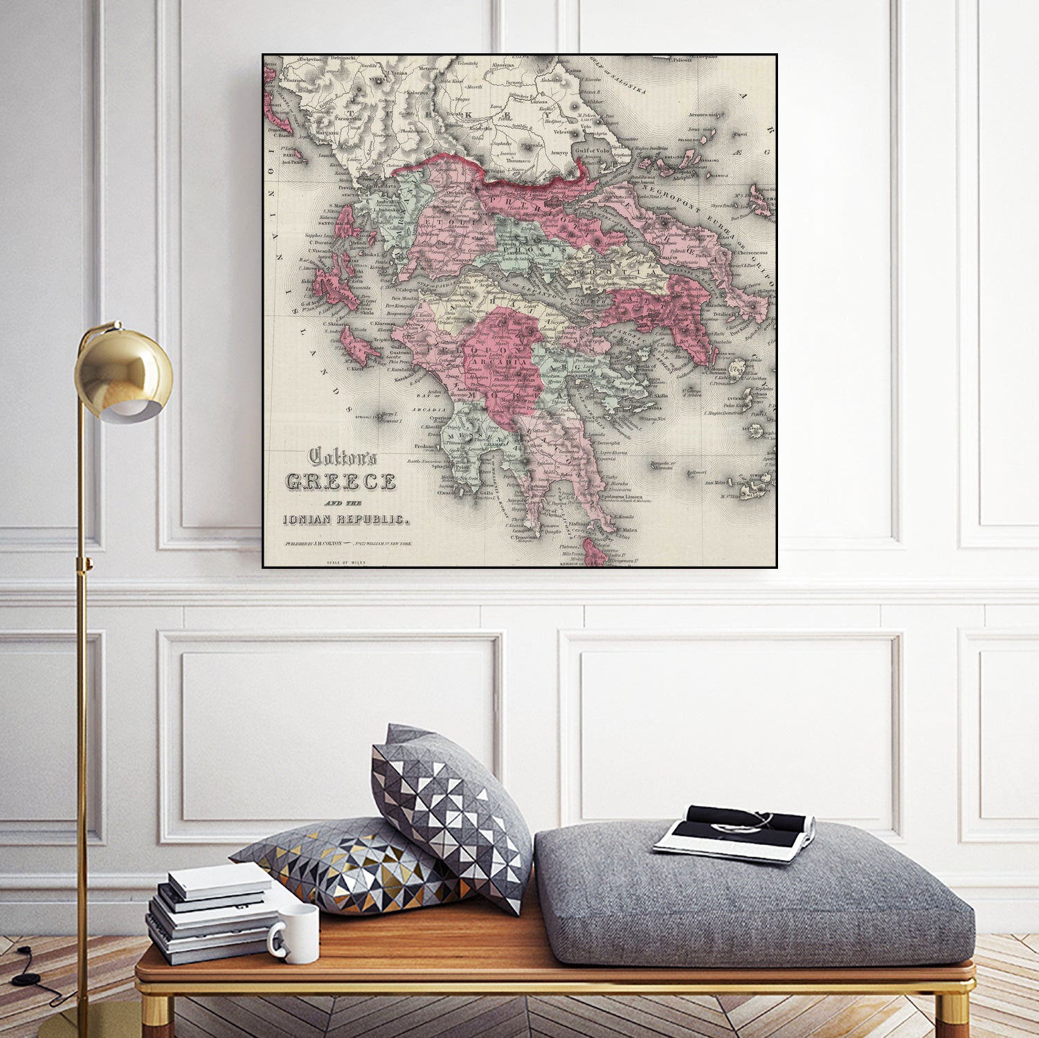 Vintage Map of Greece (1865) by Adam Shaw on GIANT ART - white photo illustration