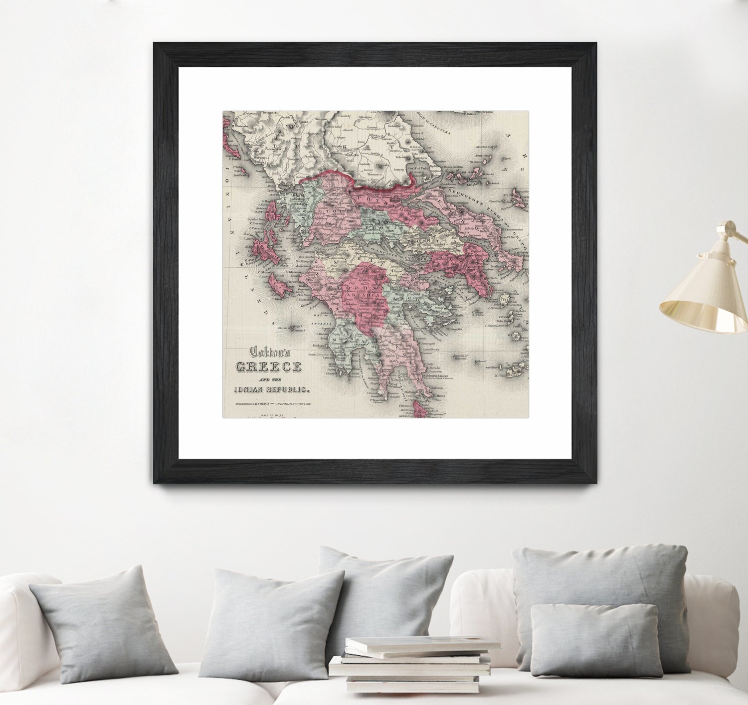 Vintage Map of Greece (1865) by Adam Shaw on GIANT ART - white photo illustration