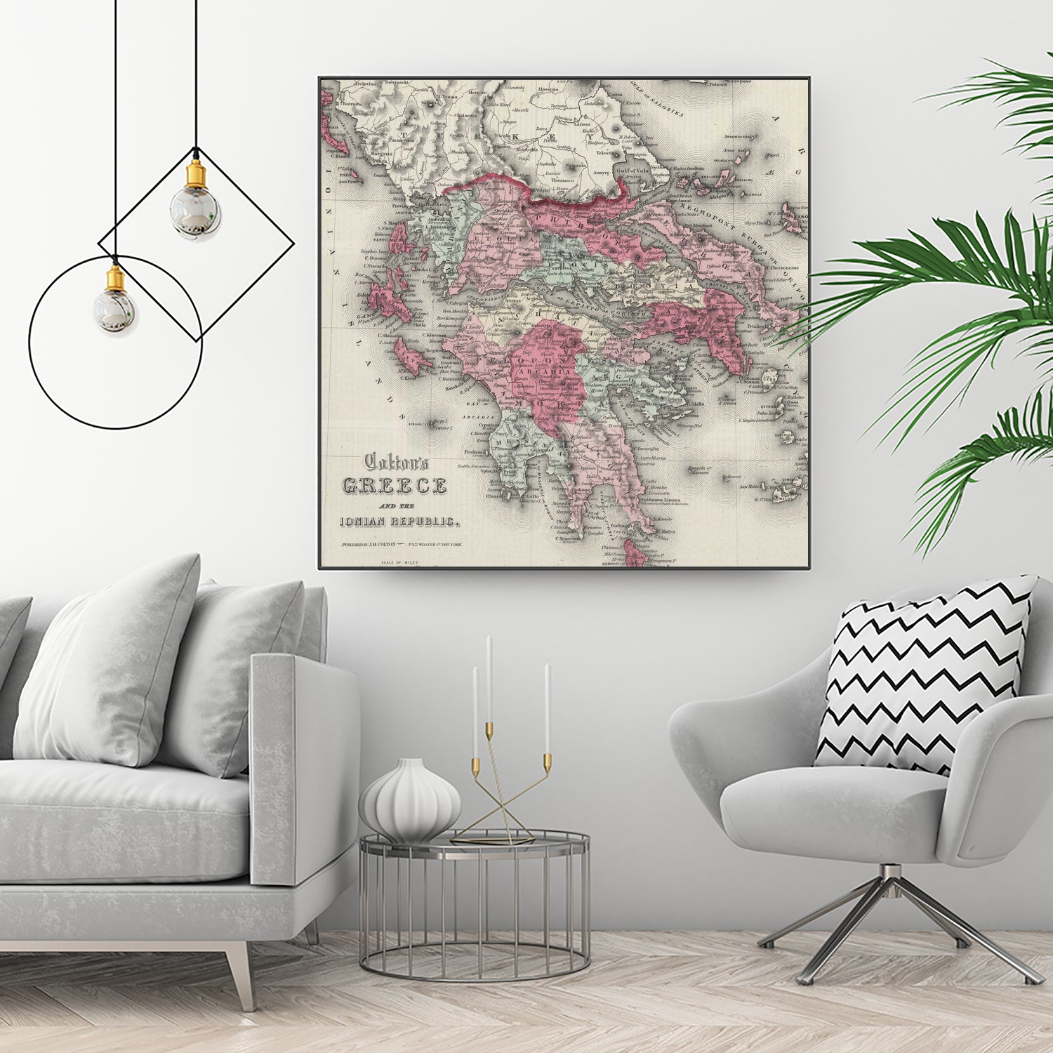 Vintage Map of Greece (1865) by Adam Shaw on GIANT ART - white photo illustration