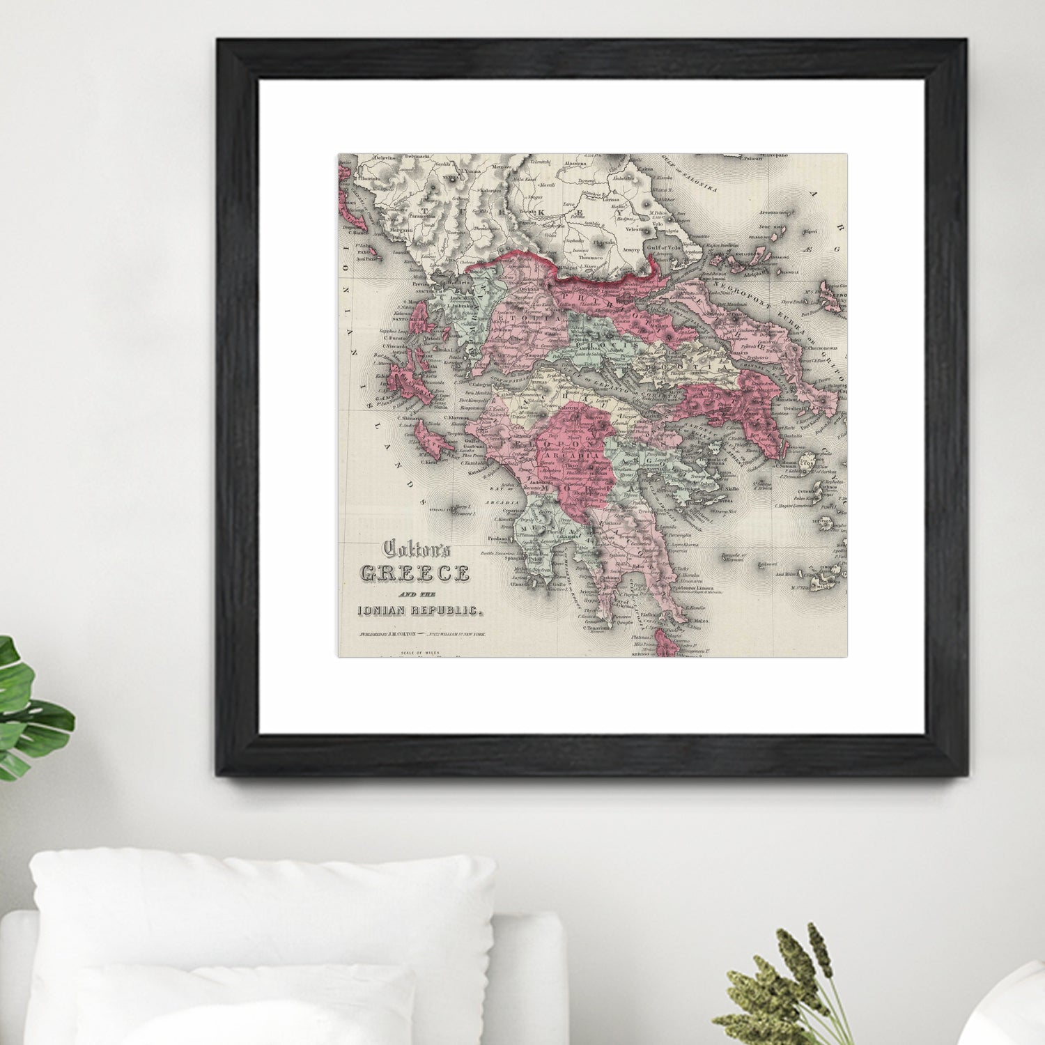 Vintage Map of Greece (1865) by Adam Shaw on GIANT ART - white photo illustration