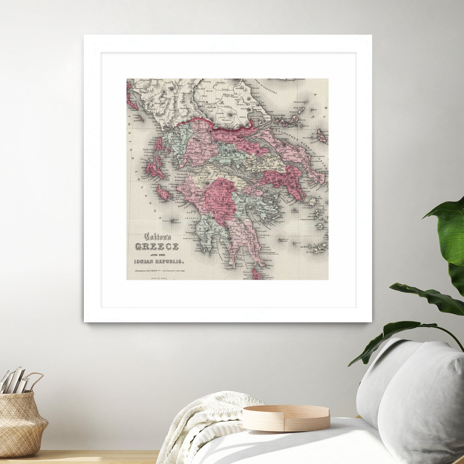 Vintage Map of Greece (1865) by Adam Shaw on GIANT ART - white photo illustration