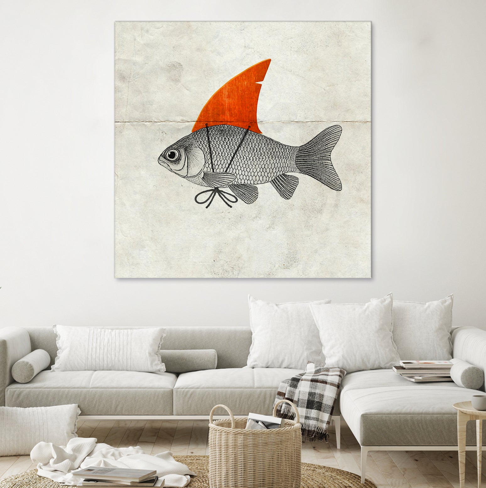 Goldfish with a Shark Fin by Vin Zzep on GIANT ART - white digital painting