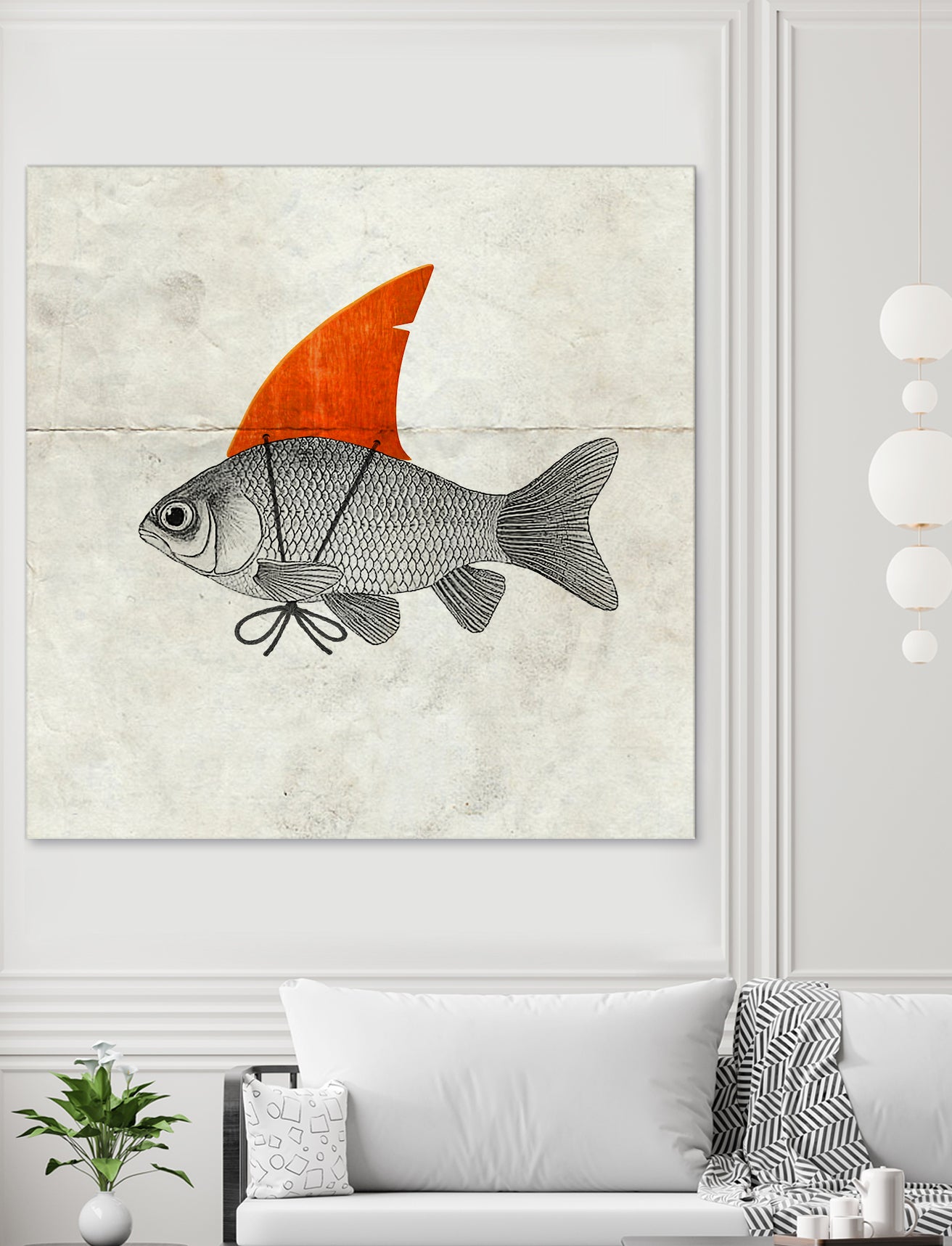 Goldfish with a Shark Fin by Vin Zzep on GIANT ART - white digital painting