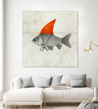 Goldfish with a Shark Fin by Vin Zzep on GIANT ART - white digital painting