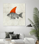 Goldfish with a Shark Fin by Vin Zzep on GIANT ART - white digital painting