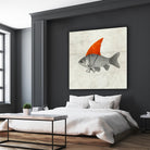 Goldfish with a Shark Fin by Vin Zzep on GIANT ART - white digital painting