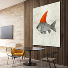 Goldfish with a Shark Fin by Vin Zzep on GIANT ART - white digital painting