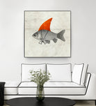 Goldfish with a Shark Fin by Vin Zzep on GIANT ART - white digital painting