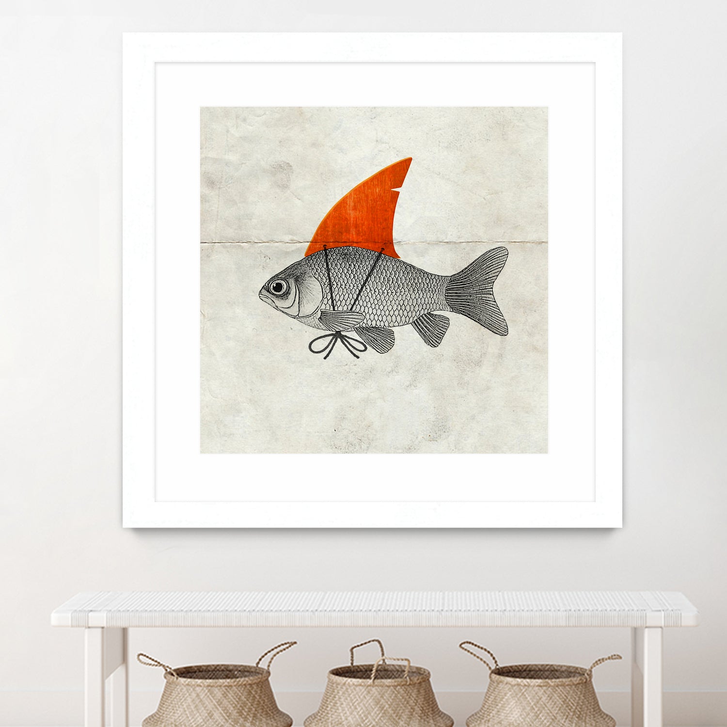 Goldfish with a Shark Fin by Vin Zzep on GIANT ART - white digital painting