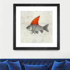 Goldfish with a Shark Fin by Vin Zzep on GIANT ART - white digital painting