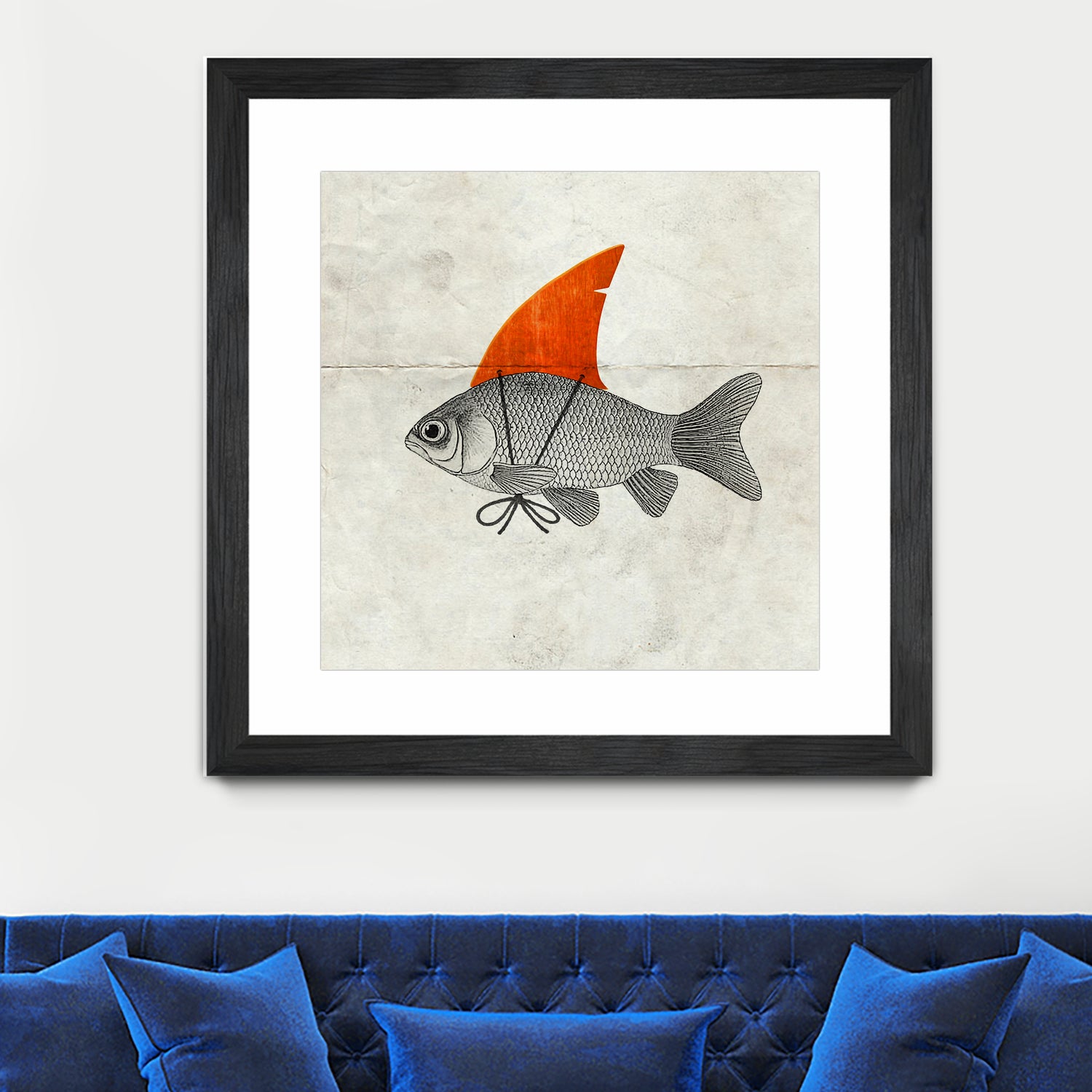 Goldfish with a Shark Fin by Vin Zzep on GIANT ART - white digital painting