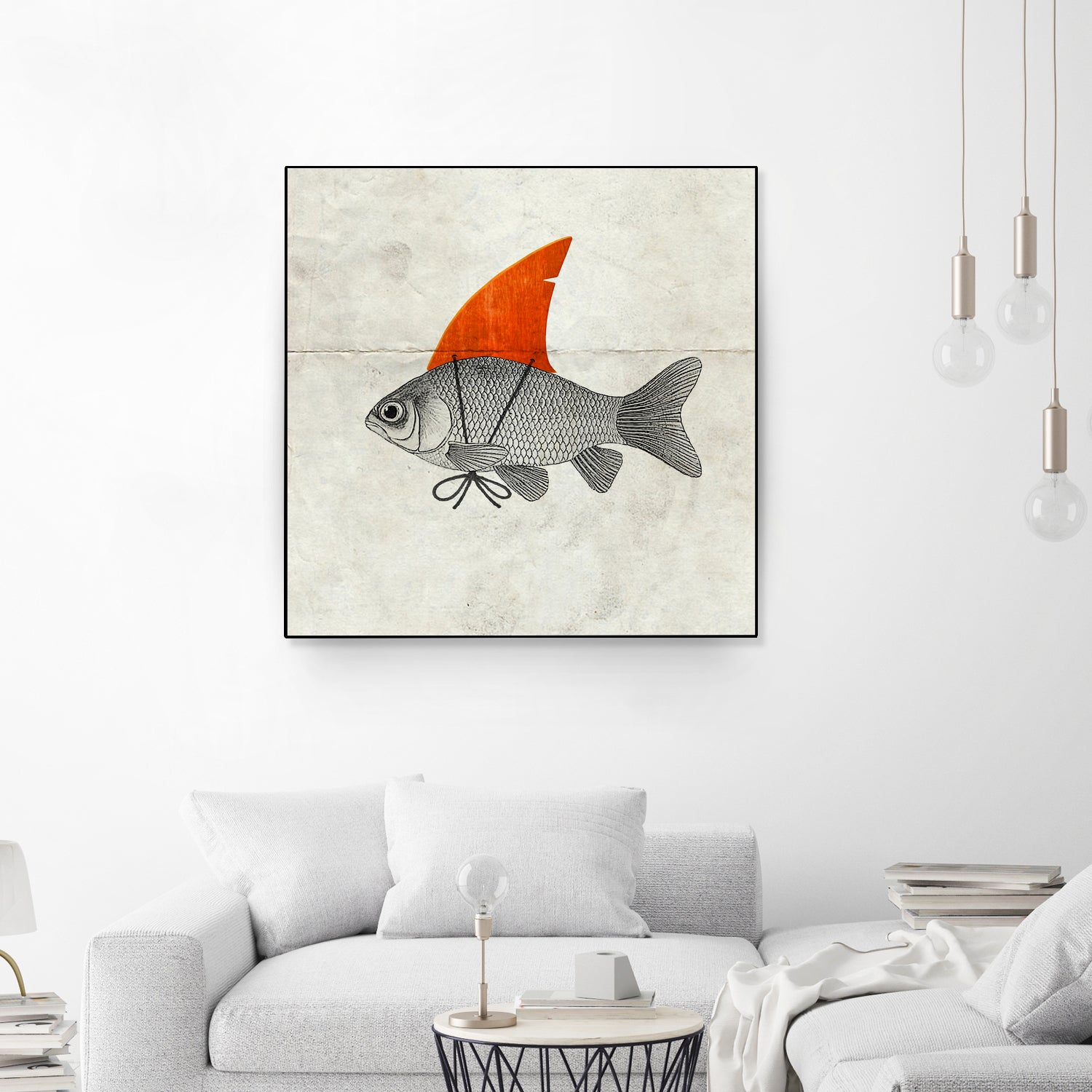 Goldfish with a Shark Fin by Vin Zzep on GIANT ART - white digital painting