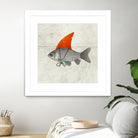 Goldfish with a Shark Fin by Vin Zzep on GIANT ART - white digital painting