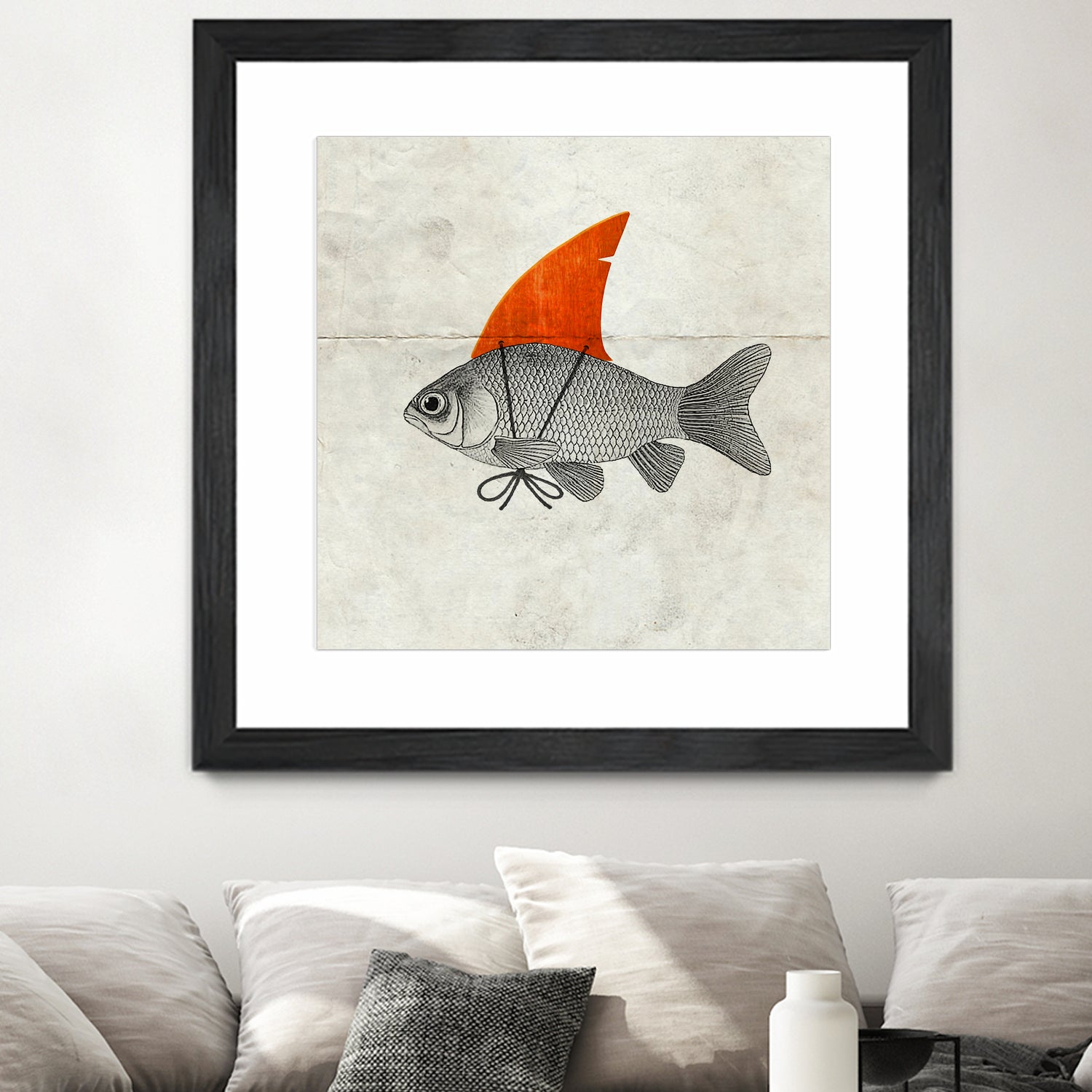 Goldfish with a Shark Fin by Vin Zzep on GIANT ART - white digital painting