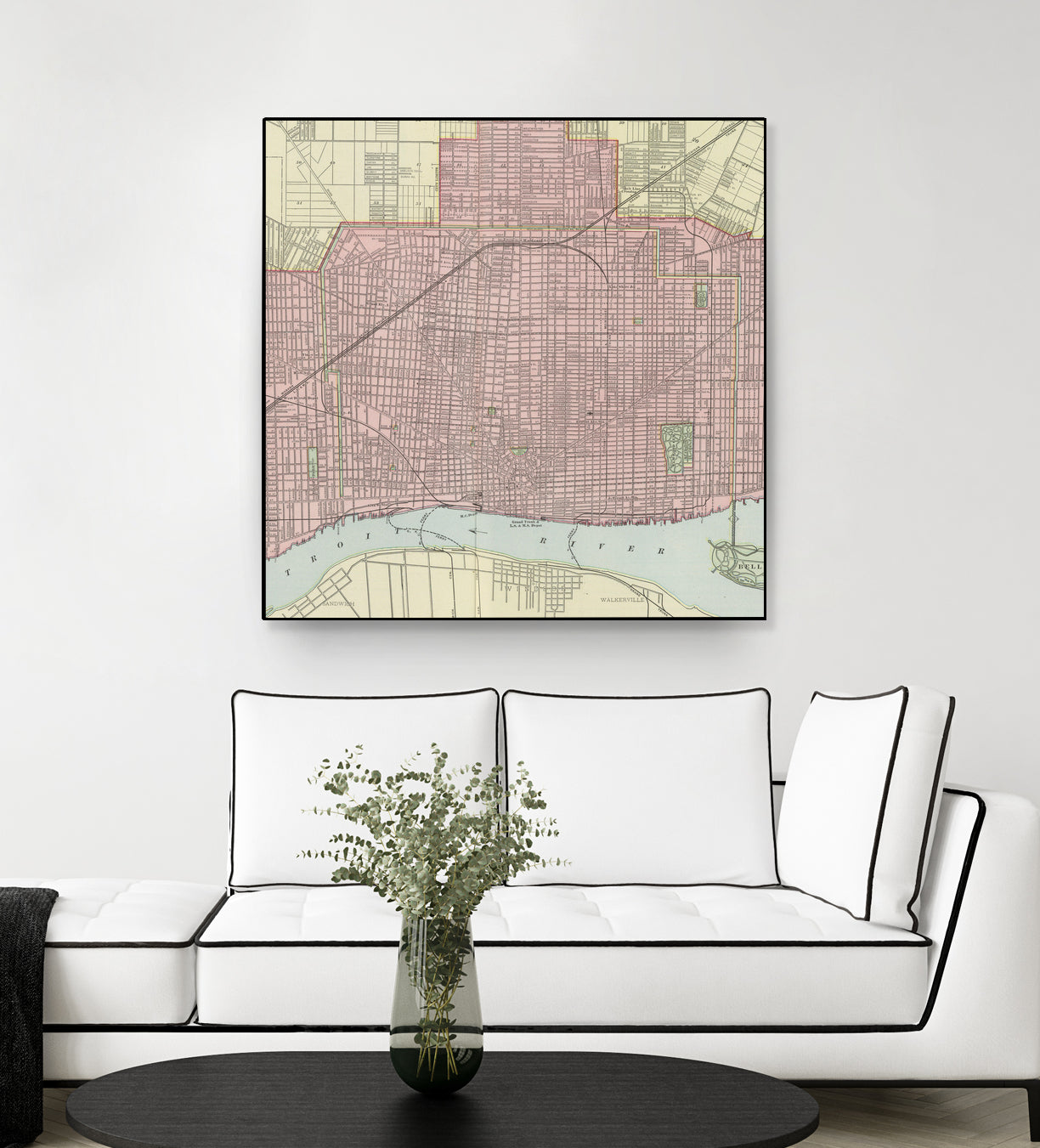 Vintage Map of Detroit Michigan (1901) by Adam Shaw on GIANT ART - white photo illustration