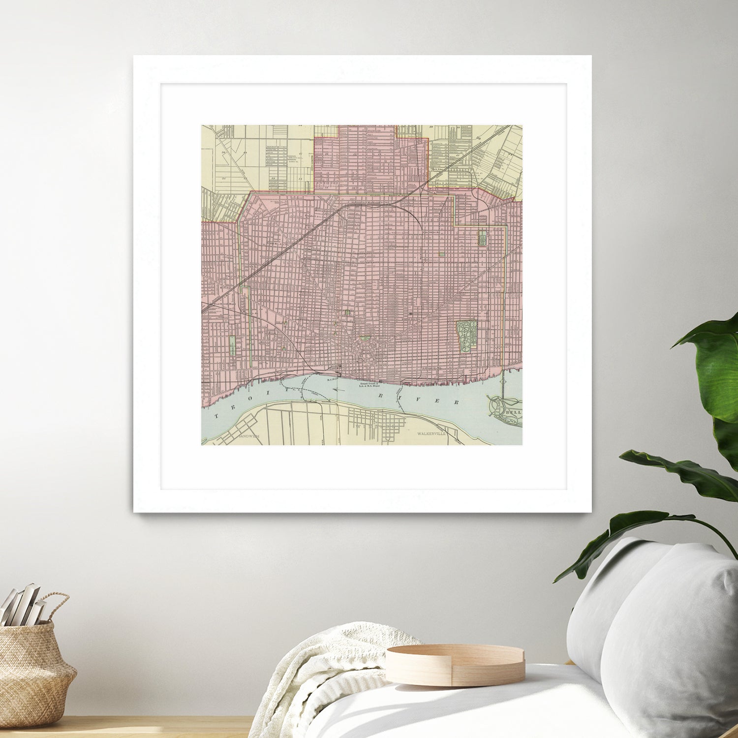 Vintage Map of Detroit Michigan (1901) by Adam Shaw on GIANT ART - white photo illustration