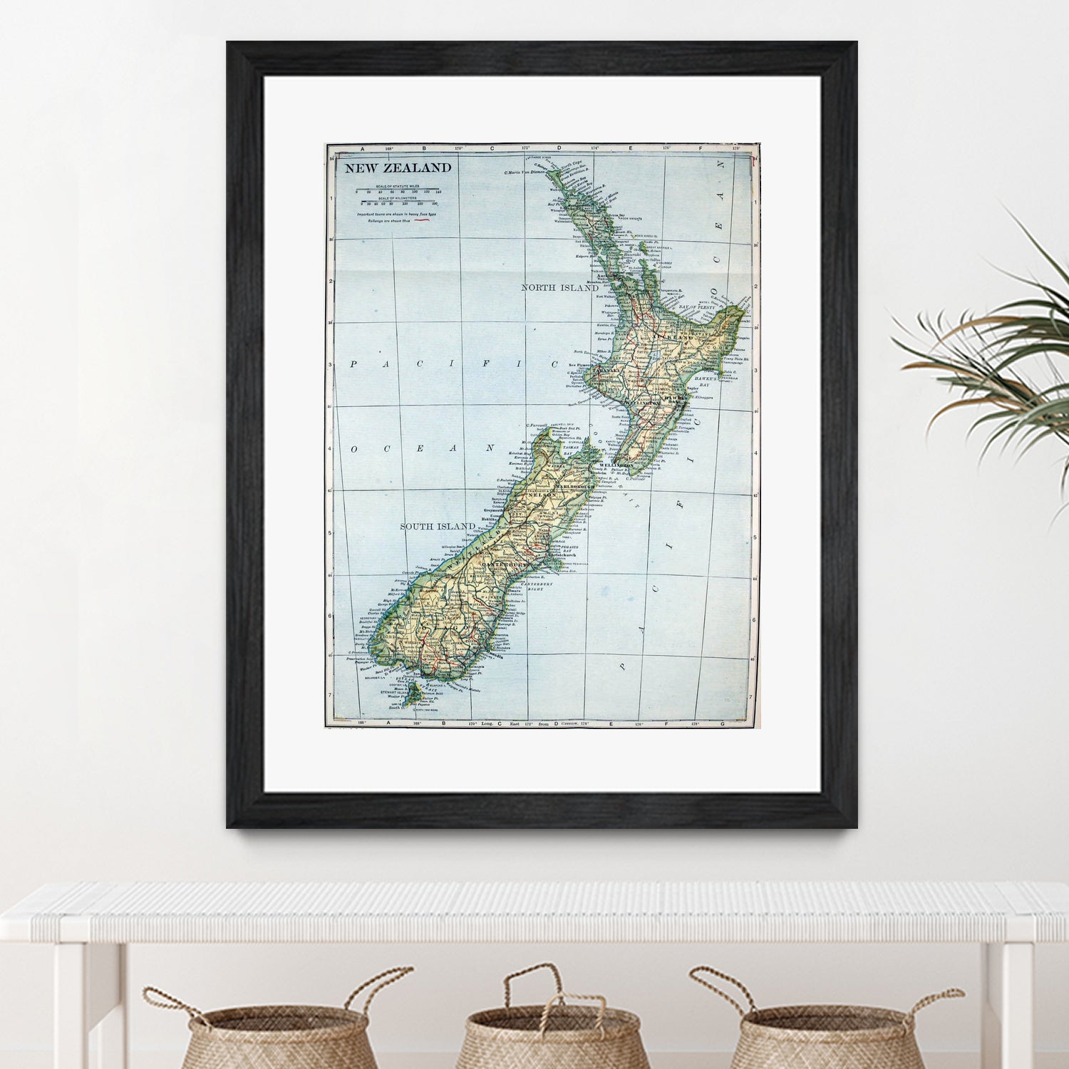 Vintage Map of New Zealand (1921) by Adam Shaw on GIANT ART - white photo illustration