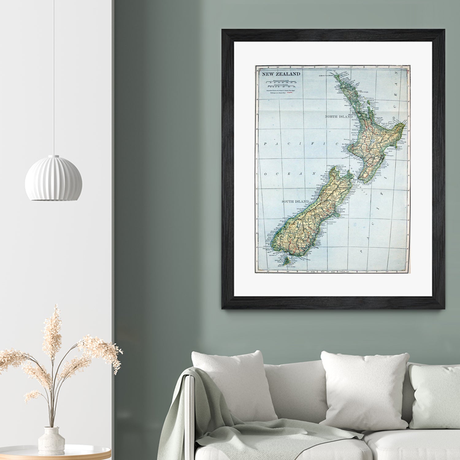 Vintage Map of New Zealand (1921) by Adam Shaw on GIANT ART - white photo illustration