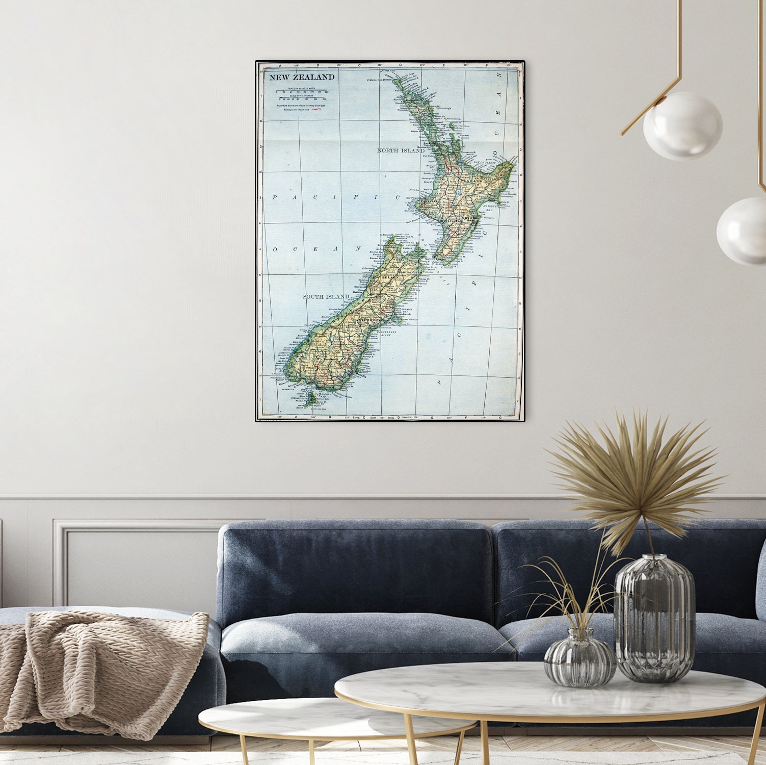 Vintage Map of New Zealand (1921) by Adam Shaw on GIANT ART - white photo illustration