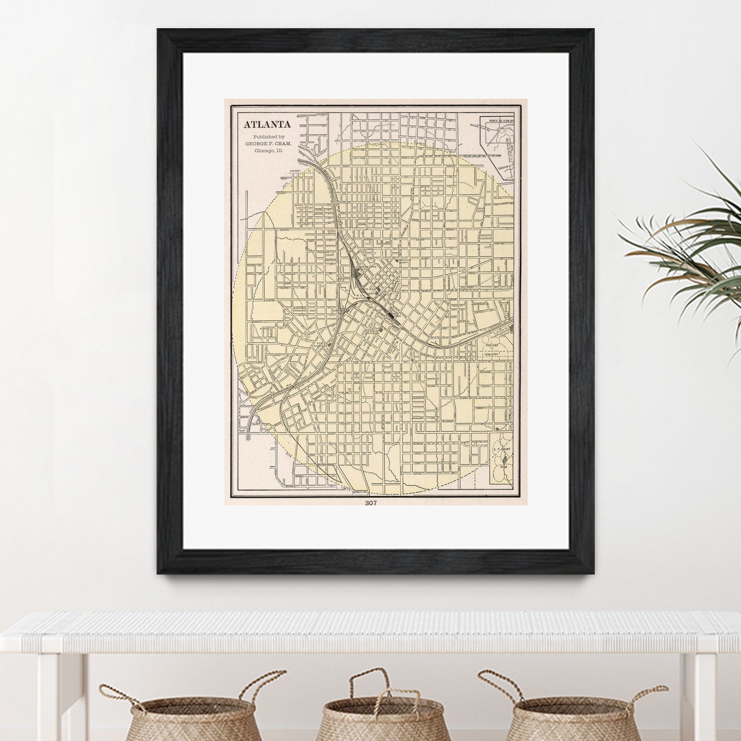 Vintage Map of Atlanta Georgia (1901) by Adam Shaw on GIANT ART - white photo illustration